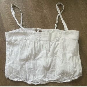 Abercrombie & Fitch Top Women Sz M White Smocked Crop Camisole Strappy Top